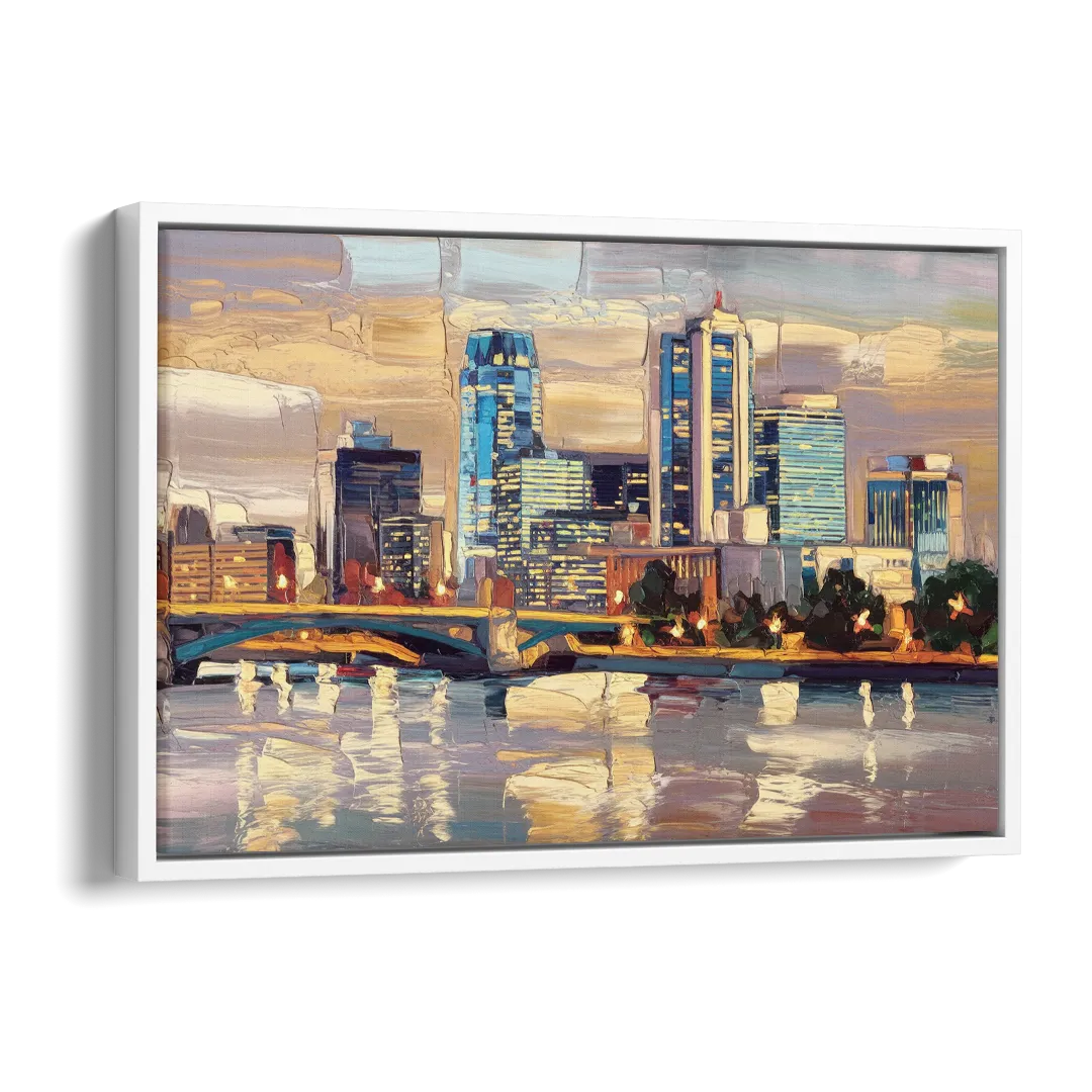 Minneapolis Modern Architectural Beauty Side - White Canvas Wall Art
