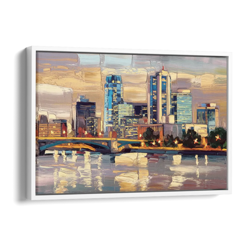 Minneapolis Modern Architectural Beauty Side - White Canvas Wall Art