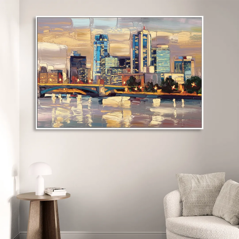 Minneapolis Modern Architectural Beauty Sitting Room - White Canvas Wall Art