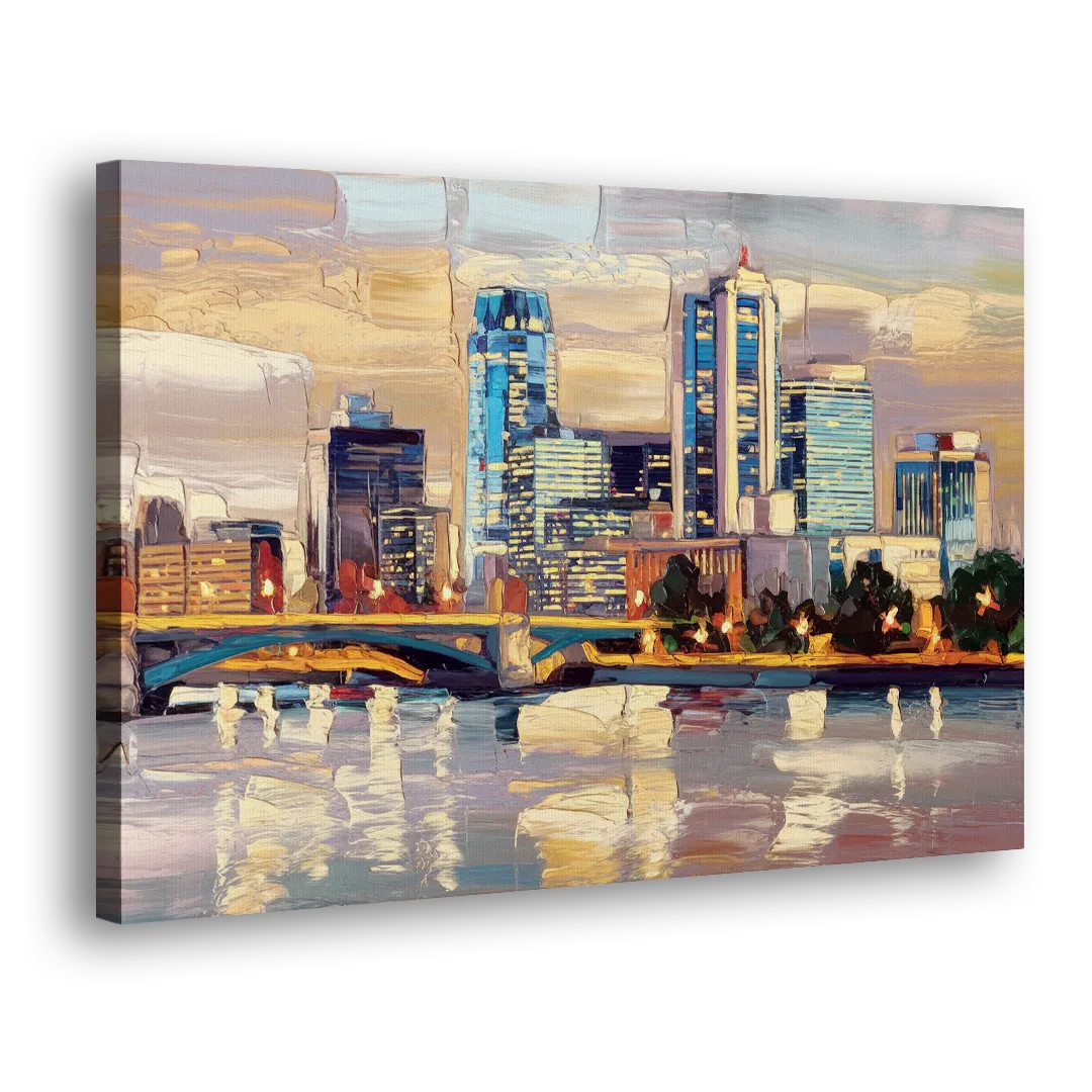 Minneapolis Modern Architectural Beauty Side - Canvas Wall Art