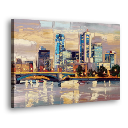 Minneapolis Modern Architectural Beauty Side - Canvas Wall Art