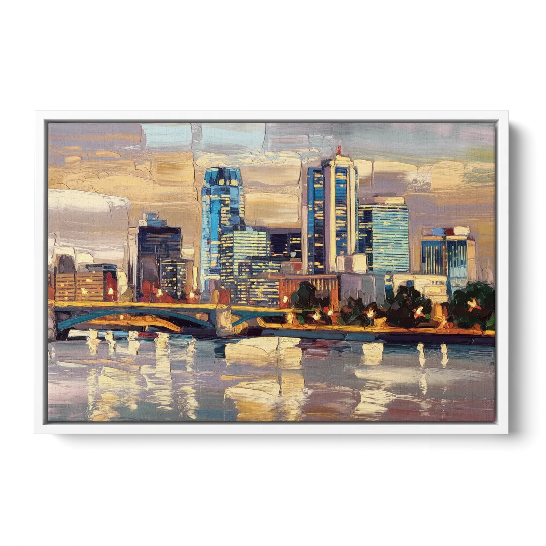 Minneapolis Modern Architectural Beauty Front - White Canvas Wall Art