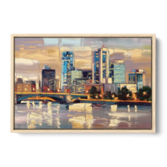 Minneapolis Modern Architectural Beauty - Oak Framed Canvas Wall Art - Front