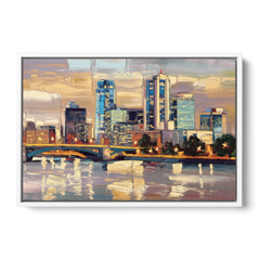 Minneapolis Modern Architectural Beauty - White Framed Canvas Wall Art - Front