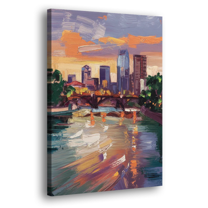 Minneapolis Scenic Riverfront Side - Canvas Wall Art