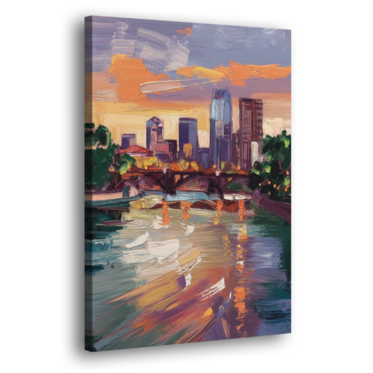 Minneapolis Scenic Riverfront Side - Canvas Wall Art
