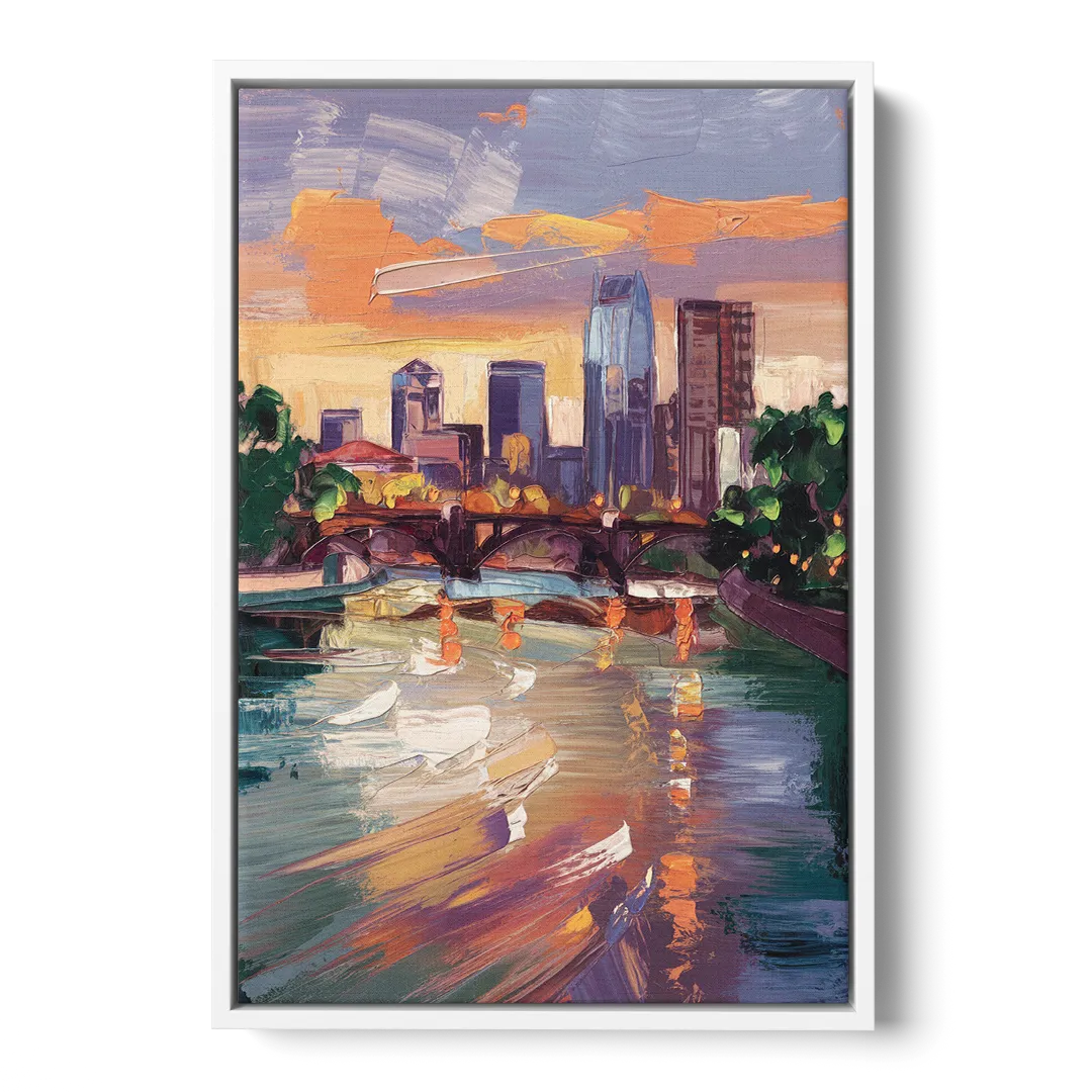 Minneapolis Scenic Riverfront Front - White Canvas Wall Art