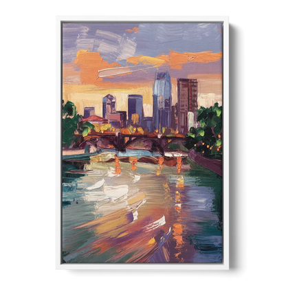 Minneapolis Scenic Riverfront Front - White Canvas Wall Art