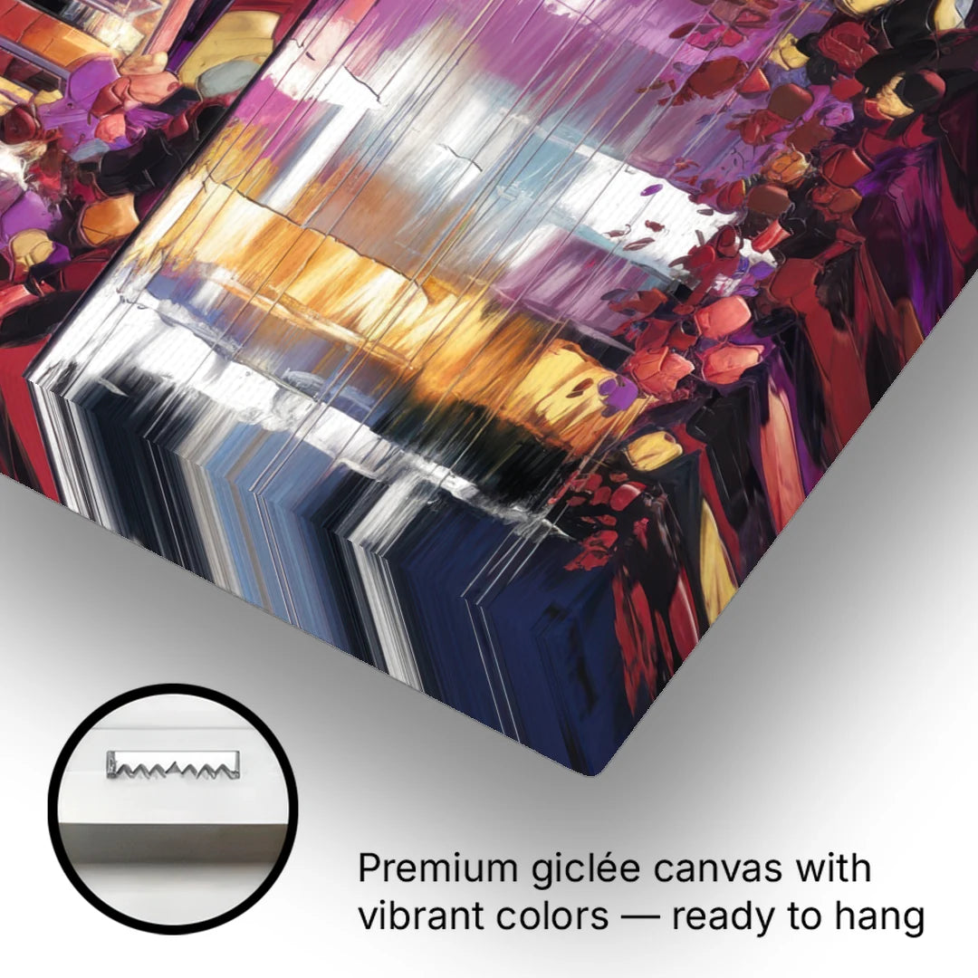 Minneapolis Vibrant City Lights - Canvas Wall Art - Gallery Wrap Corner