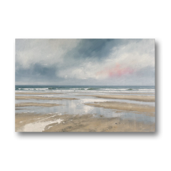 Mirrored Tide Pools at Low Tide Above the Headboard - Canvas Wall Art - Front