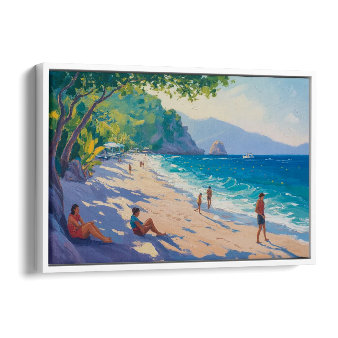 Mismaloya Beach View Side - White Canvas Wall Art