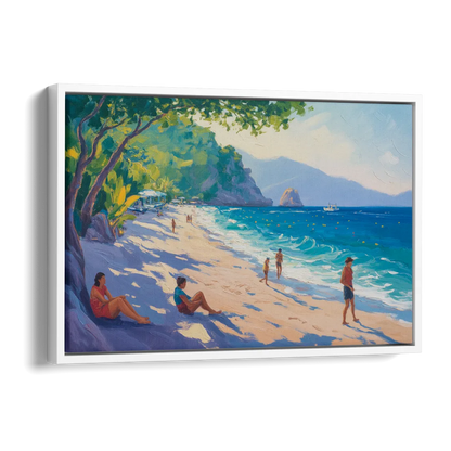 Mismaloya Beach View Side - White Canvas Wall Art