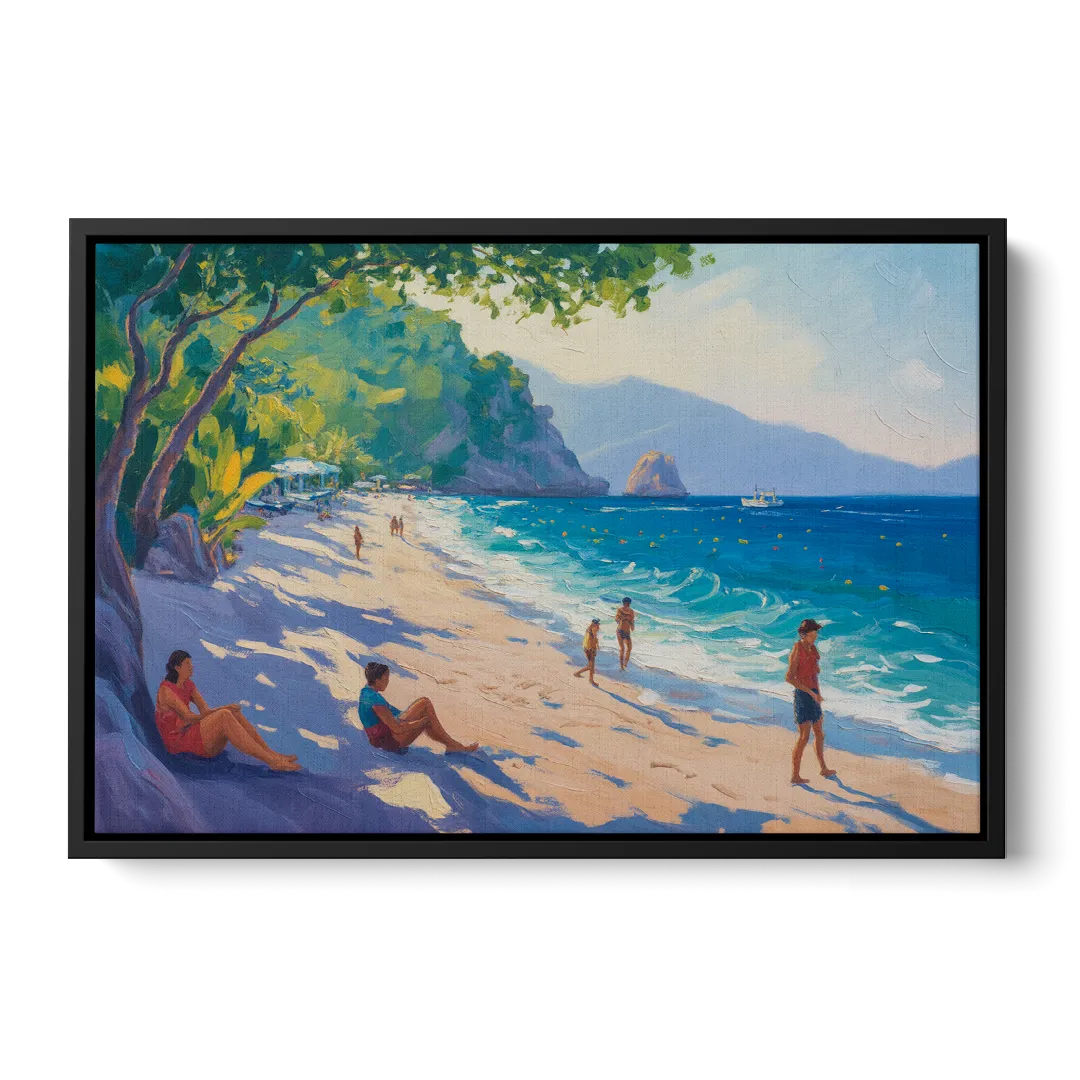 Mismaloya Beach View Front - Black Canvas Wall Art