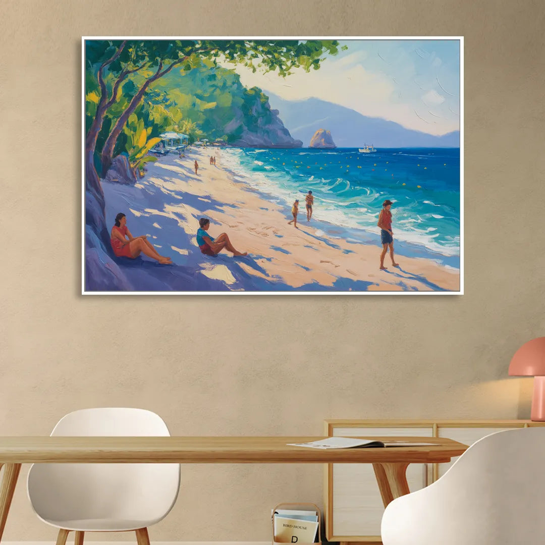 Mismaloya Beach View Sitting Room - White Canvas Wall Art