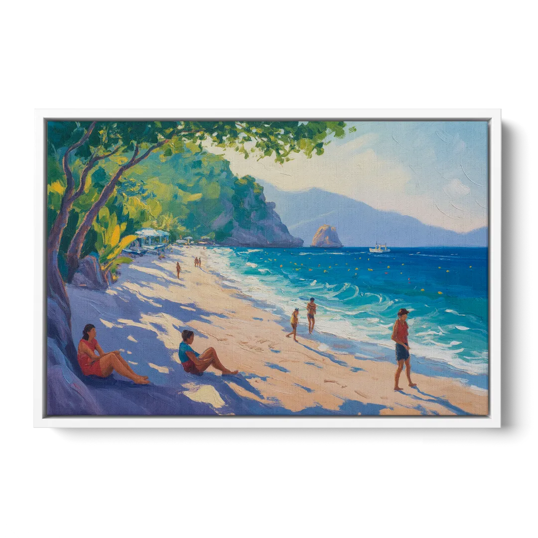 Mismaloya Beach View Front - White Canvas Wall Art