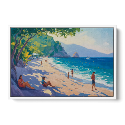 Mismaloya Beach View Front - White Canvas Wall Art