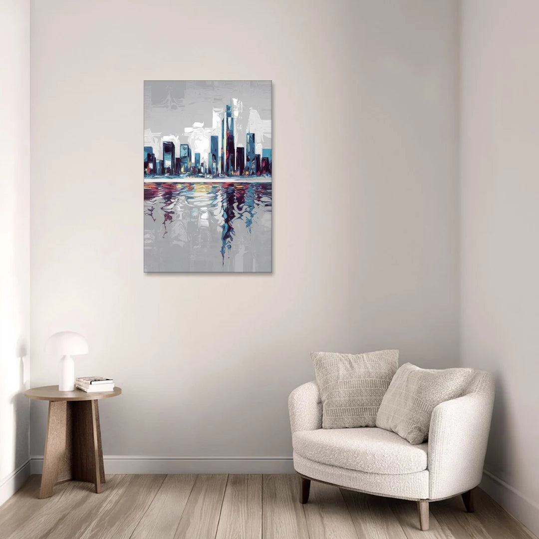 Mobile Abstract Cityscape - Canvas Wall Art - Sofa - 24x36