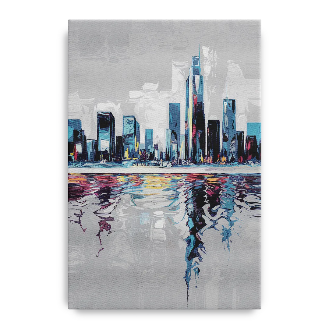 Mobile Abstract Cityscape Front - Canvas Wall Art