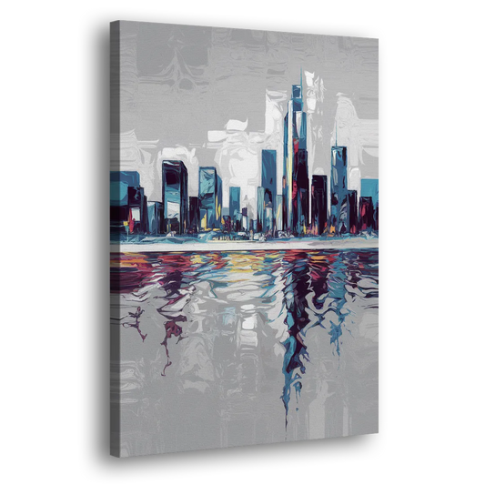 Mobile Abstract Cityscape Side - Canvas Wall Art