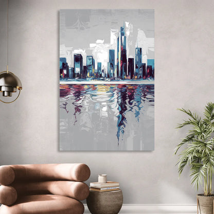 Mobile Abstract Cityscape Sitting Room - Canvas Wall Art