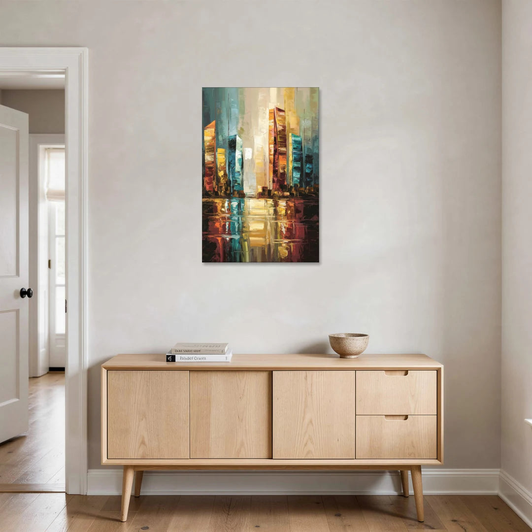 Mobile Abstract Cityscape Modern - Canvas Wall Art - Coffee Table - 24x36