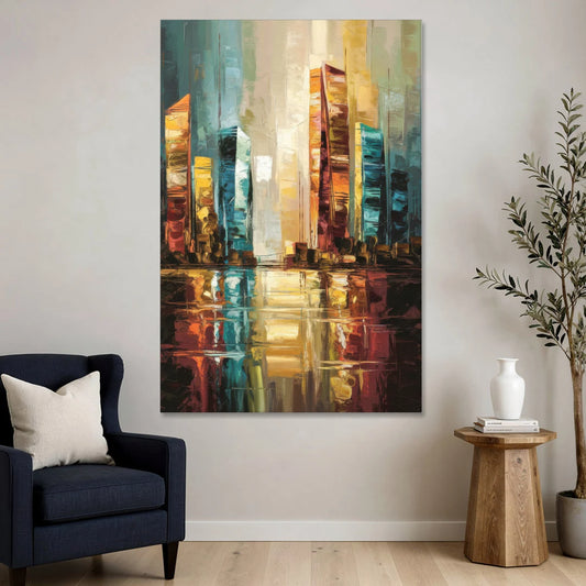 Mobile Abstract Cityscape Modern - Canvas Wall Art - Sofa - 40x60