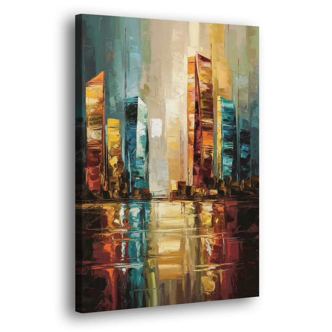 Mobile Abstract Cityscape Modern Side - Canvas Wall Art