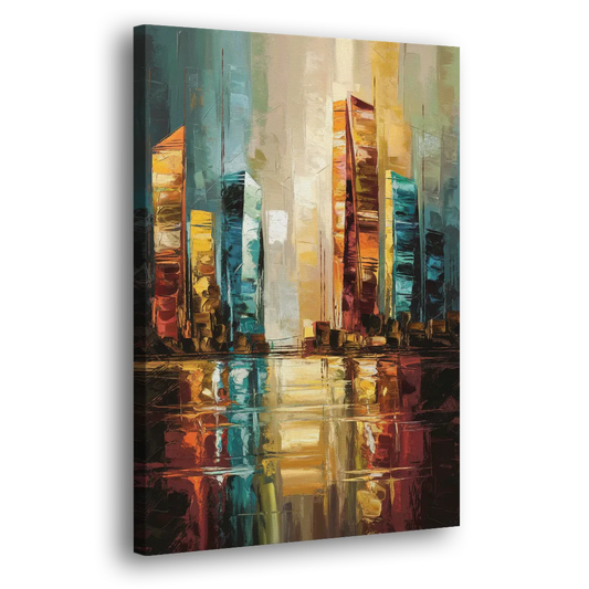 Mobile Abstract Cityscape Modern Side - Canvas Wall Art