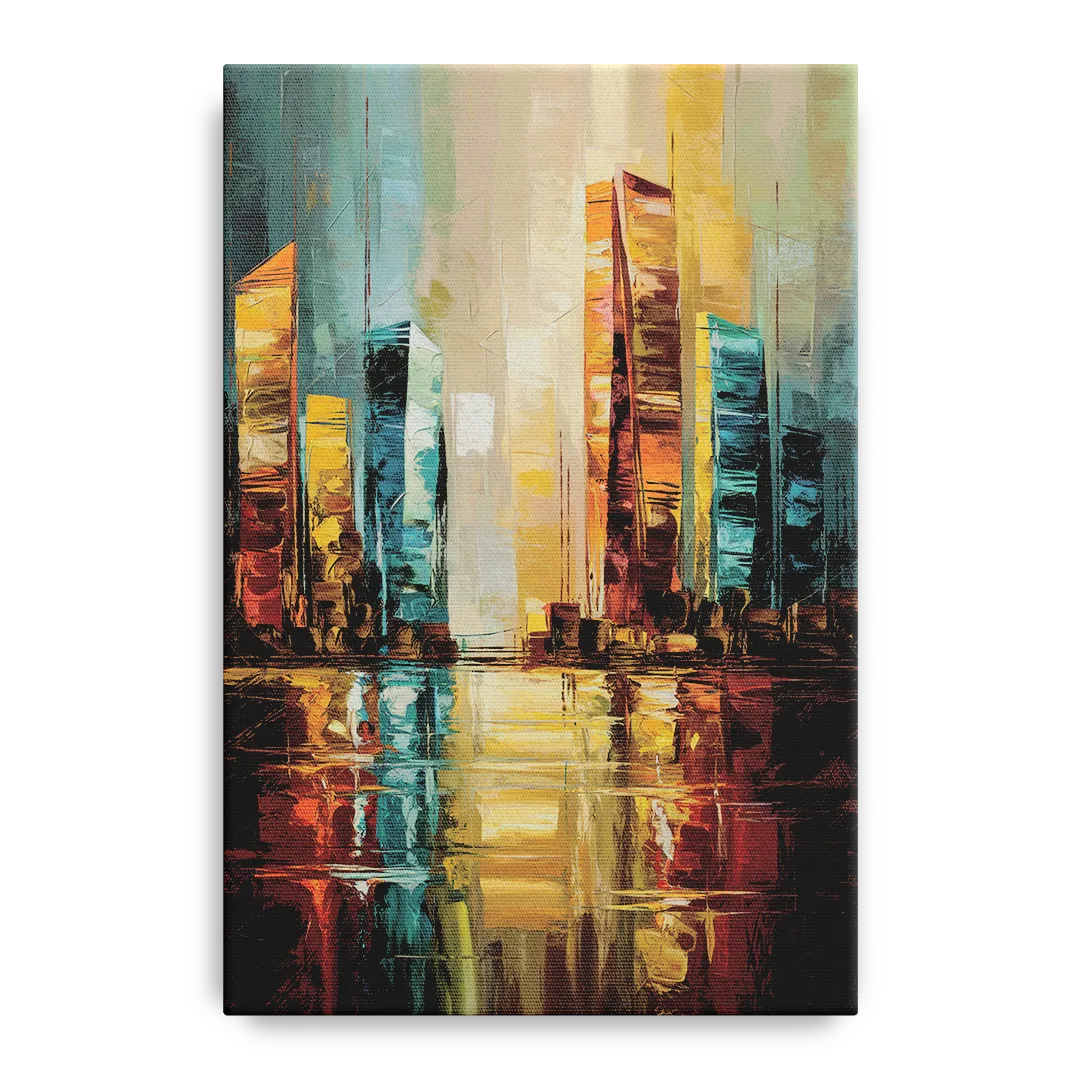 Mobile Abstract Cityscape Modern Front - Canvas Wall Art