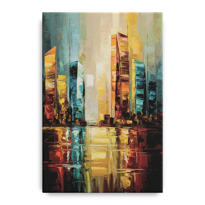 Mobile Abstract Cityscape Modern Front - Canvas Wall Art