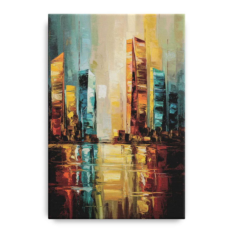 Mobile Abstract Cityscape Modern Front - Canvas Wall Art