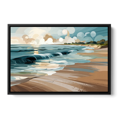 Mobile Coastal Vibes - Black Framed Canvas Wall Art - Front