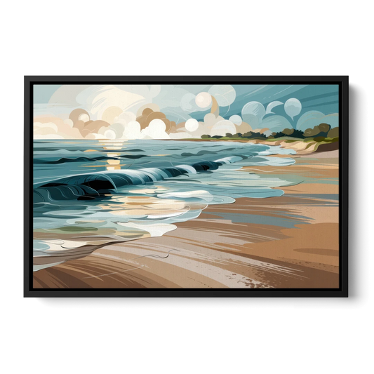 Mobile Coastal Vibes - Black Framed Canvas Wall Art - Front