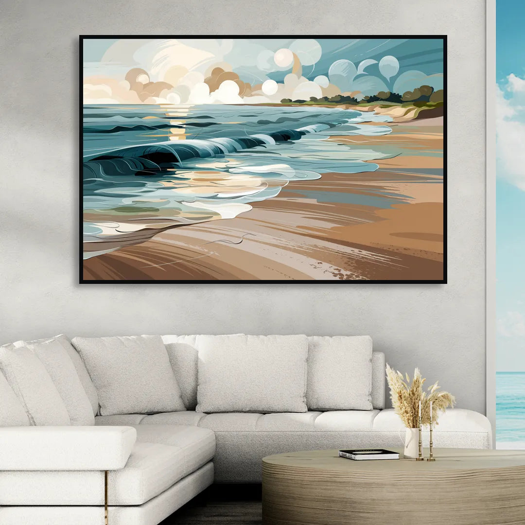 Mobile Coastal Vibes Sitting Room - Black Canvas Wall Art