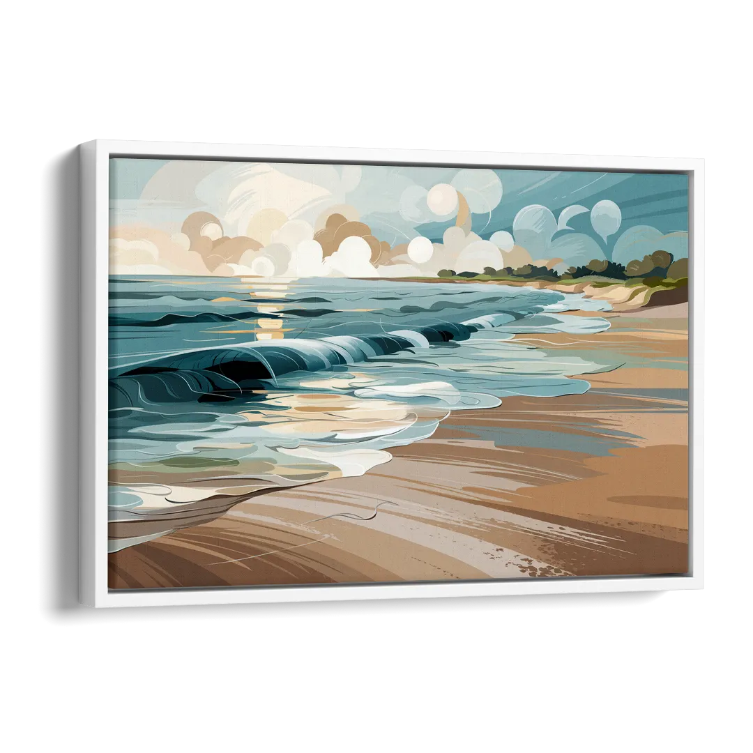 Mobile Coastal Vibes Side - White Canvas Wall Art