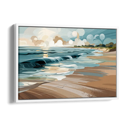 Mobile Coastal Vibes Side - White Canvas Wall Art