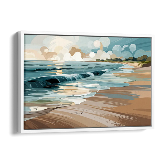 Mobile Coastal Vibes Side - White Canvas Wall Art