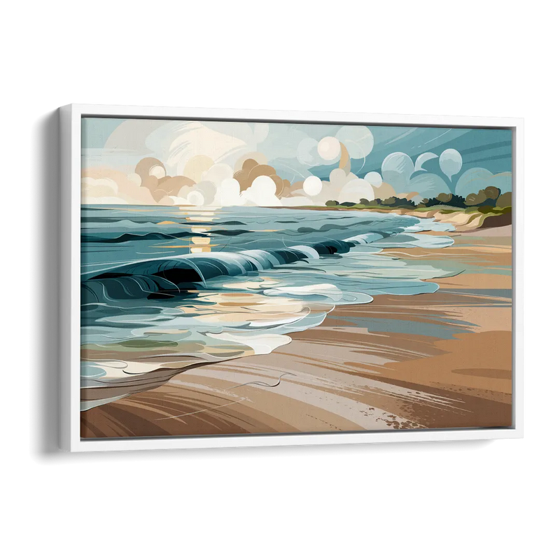Mobile Coastal Vibes Side - White Canvas Wall Art