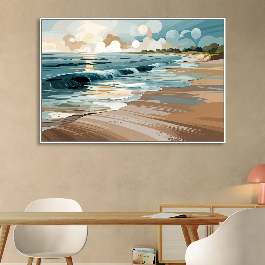 Mobile Coastal Vibes Sitting Room - White Canvas Wall Art