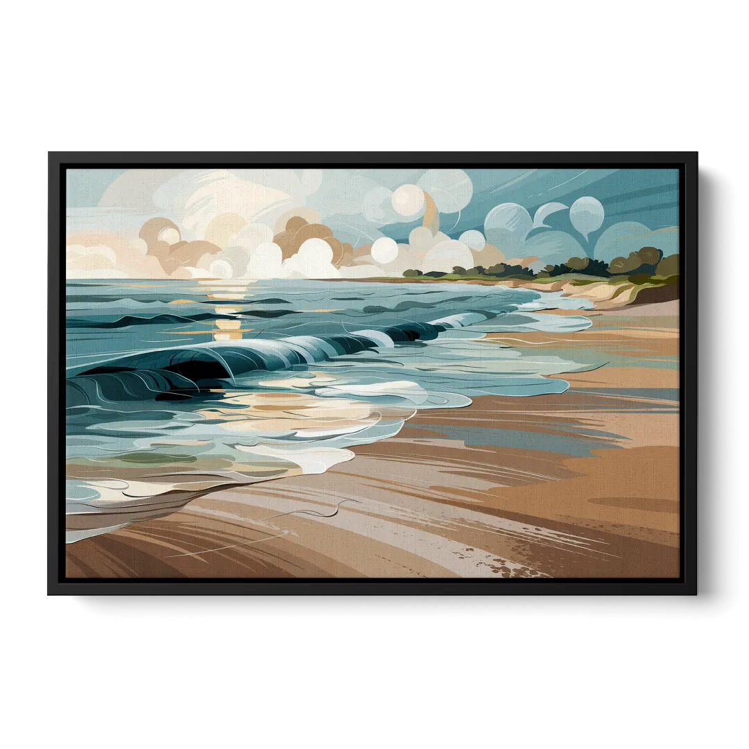 Mobile Coastal Vibes Front - Black Canvas Wall Art