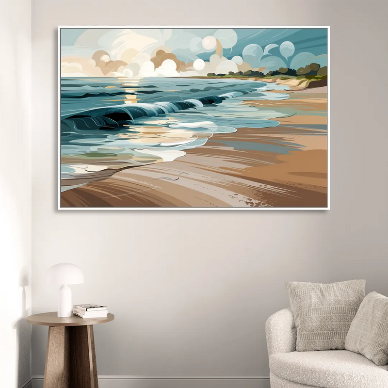 Mobile Coastal Vibes Living Room - White Canvas Wall Art