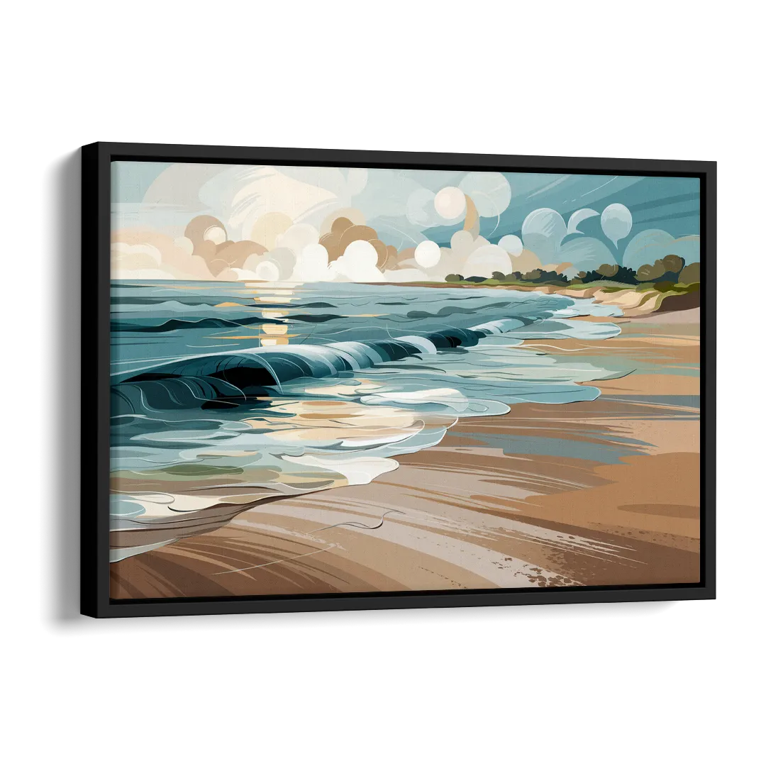 Mobile Coastal Vibes Side - Black Canvas Wall Art