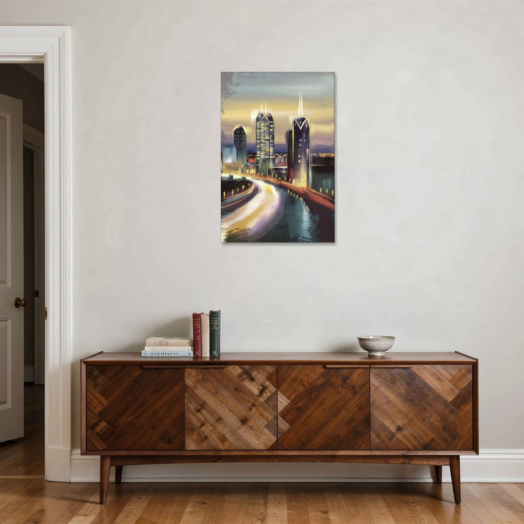 Mobile Downtown Aesthetic - Canvas Wall Art - Coffee Table - 24x36