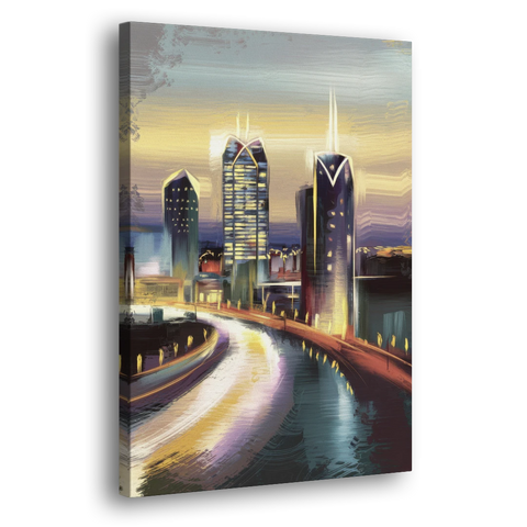 Mobile Downtown Aesthetic - Canvas Wall Art - Side