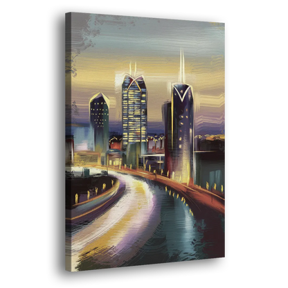 Mobile Downtown Aesthetic Side - Canvas Wall Art