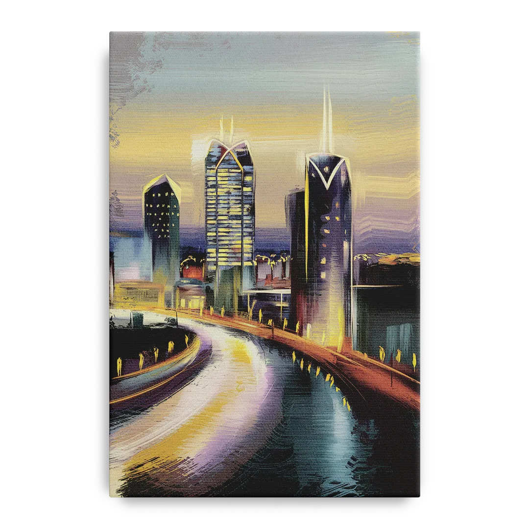Mobile Downtown Aesthetic Front - Canvas Wall Art