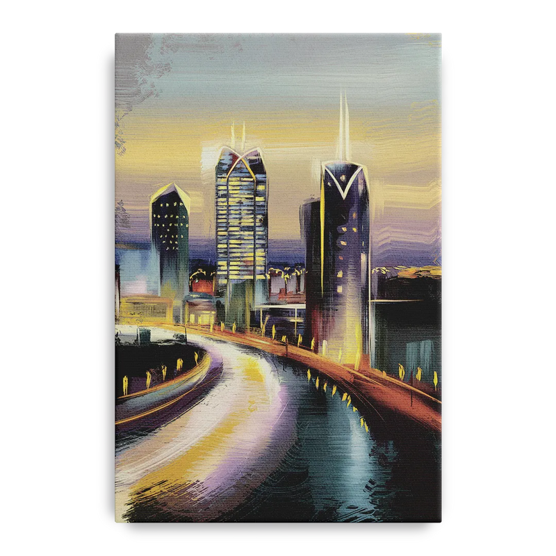 Mobile Downtown Aesthetic Front - Canvas Wall Art