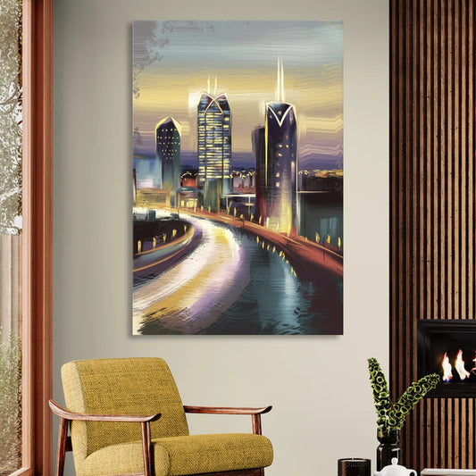 Mobile Downtown Aesthetic Living Room - Canvas Wall Art