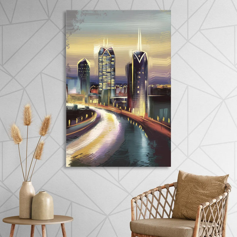 Mobile Downtown Aesthetic Sitting Room - Canvas Wall Art