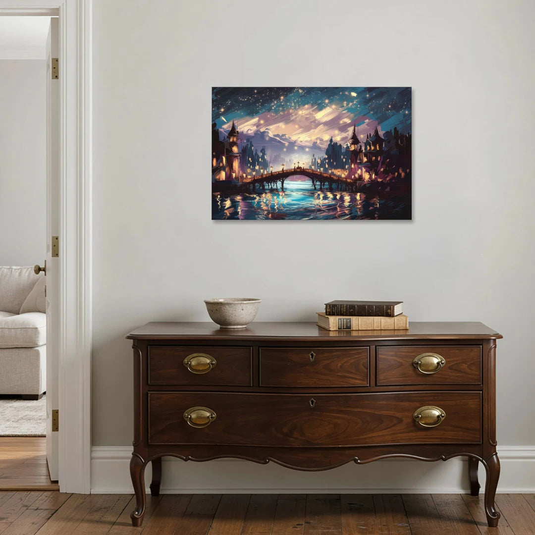 Mobile Nightscape Glow - Canvas Wall Art - Coffee Table - 36x24